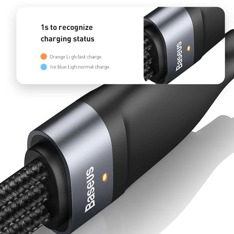 Кабель 3-в-1 100W для швидкої зарядки (Type-C та Micro USB)